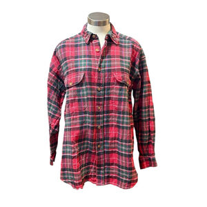 NWT Urban Renewal Womens Shirt Plaid Button Up Flannel Cotton Upcycled Vtg Sz. L